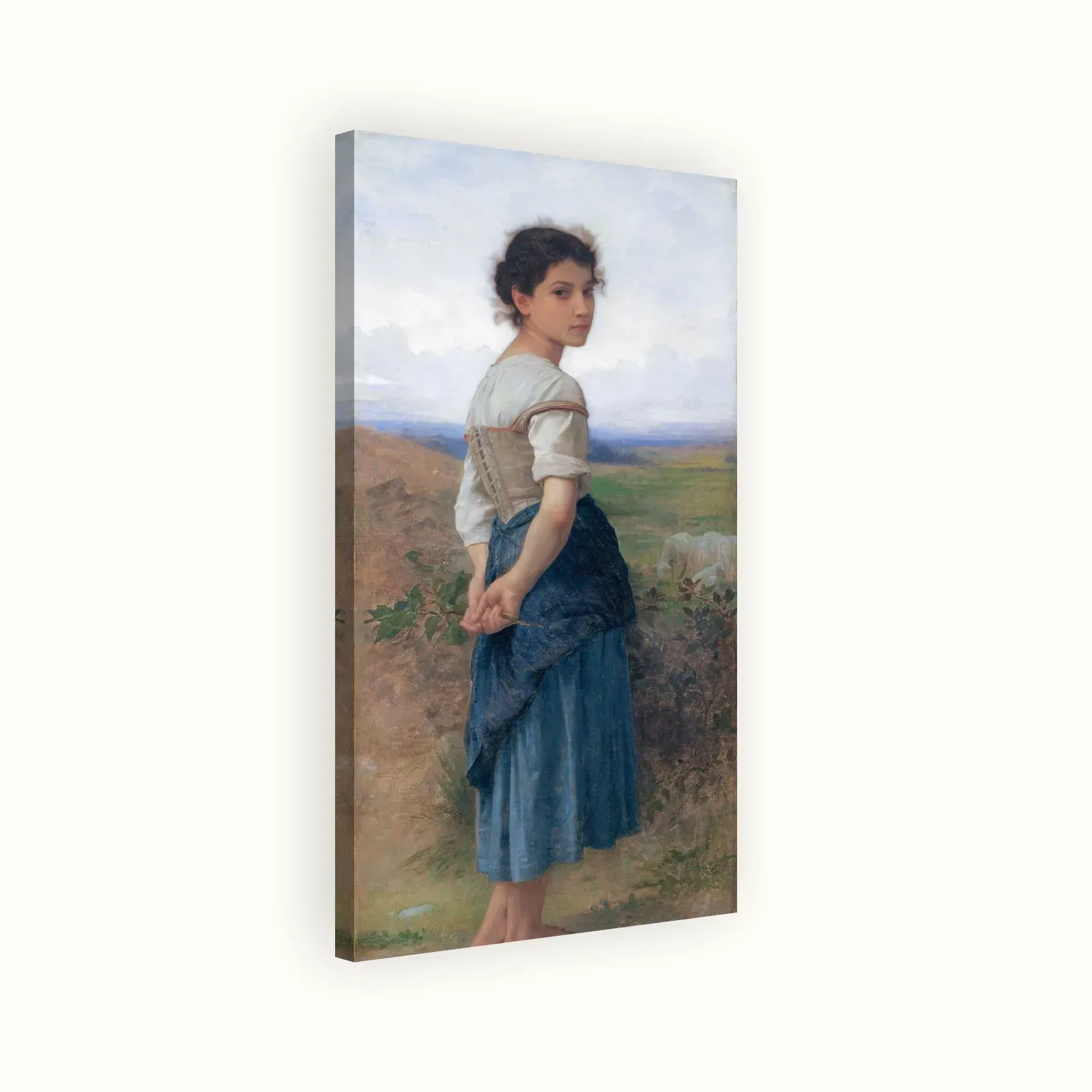 The Young Shepherdess by William-Adolphe Bouguereau, 1885: Stretched canvas