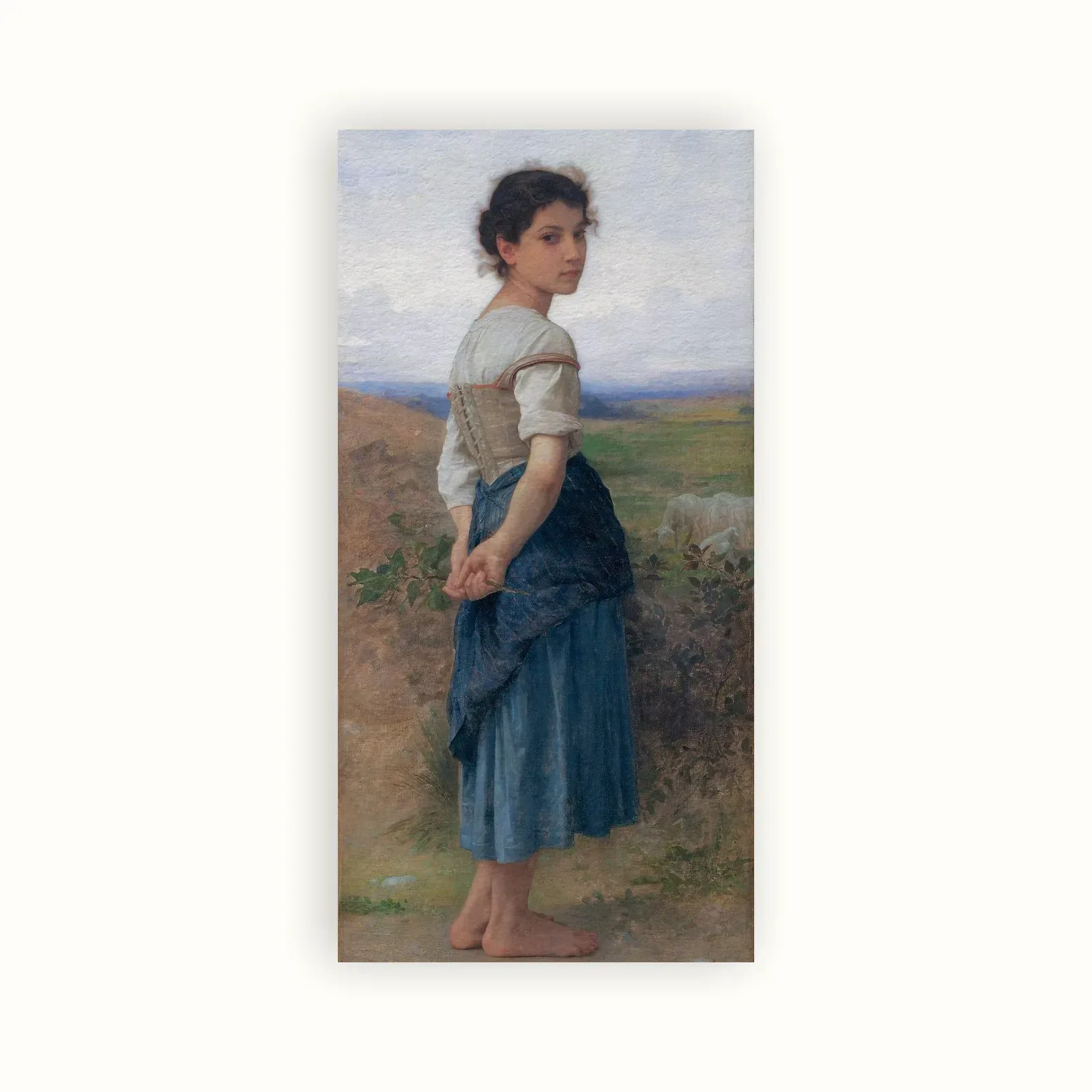 The Young Shepherdess by William-Adolphe Bouguereau, 1885: as a fine art print