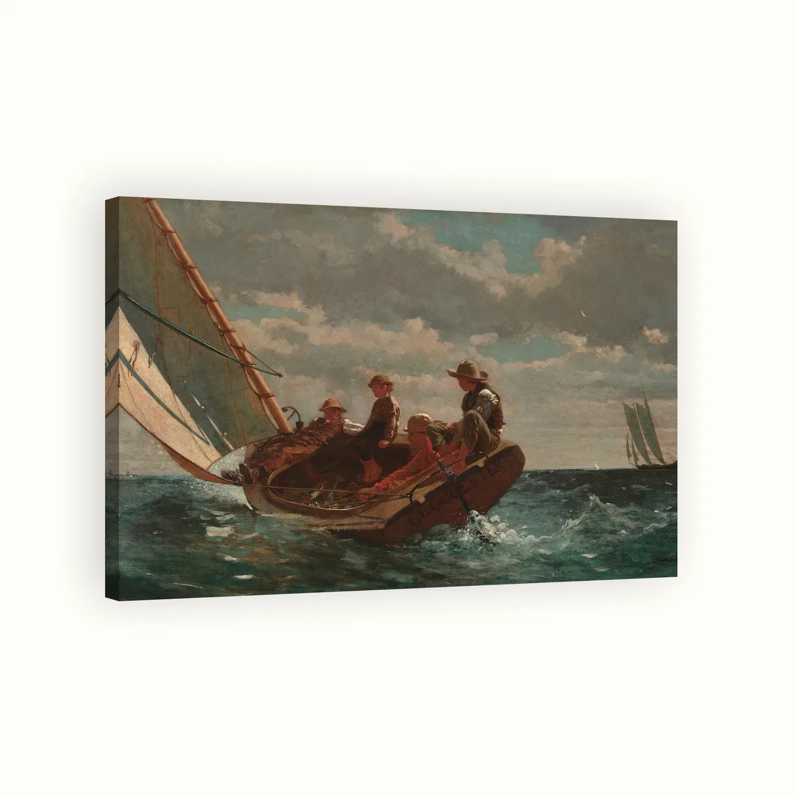 Breezing Up (A Fair Wind) by Winslow Homer, 1873: Stretched canvas