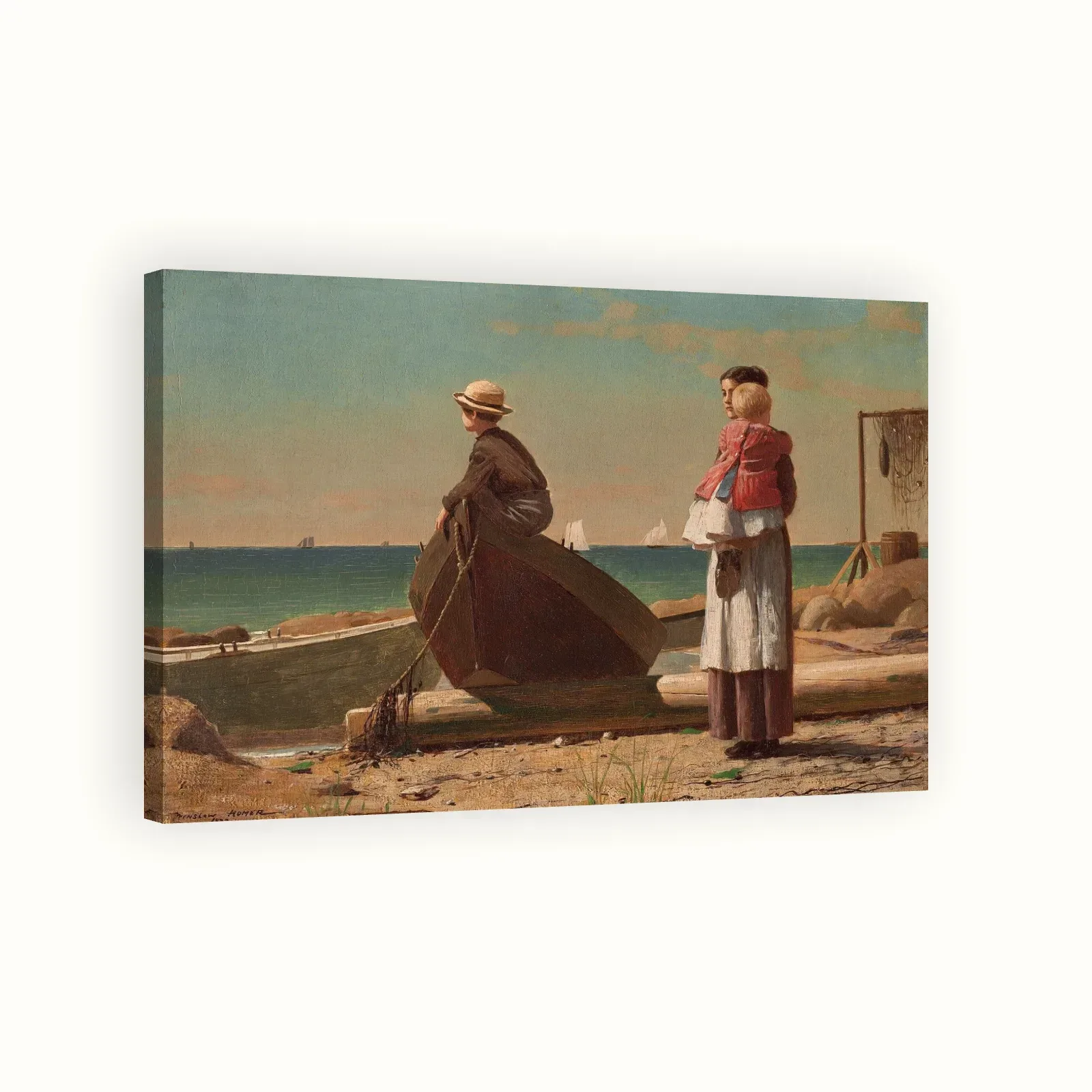 Dad's Coming! by Winslow Homer, 1873: Stretched canvas
