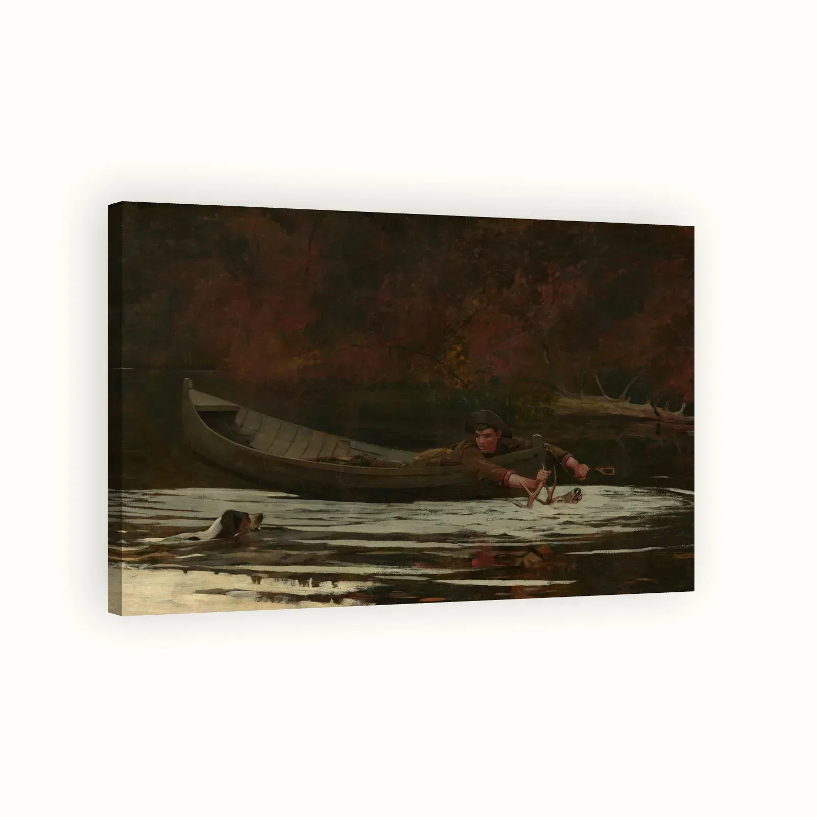 Hound and Hunter by Winslow Homer, 1892: Stretched canvas