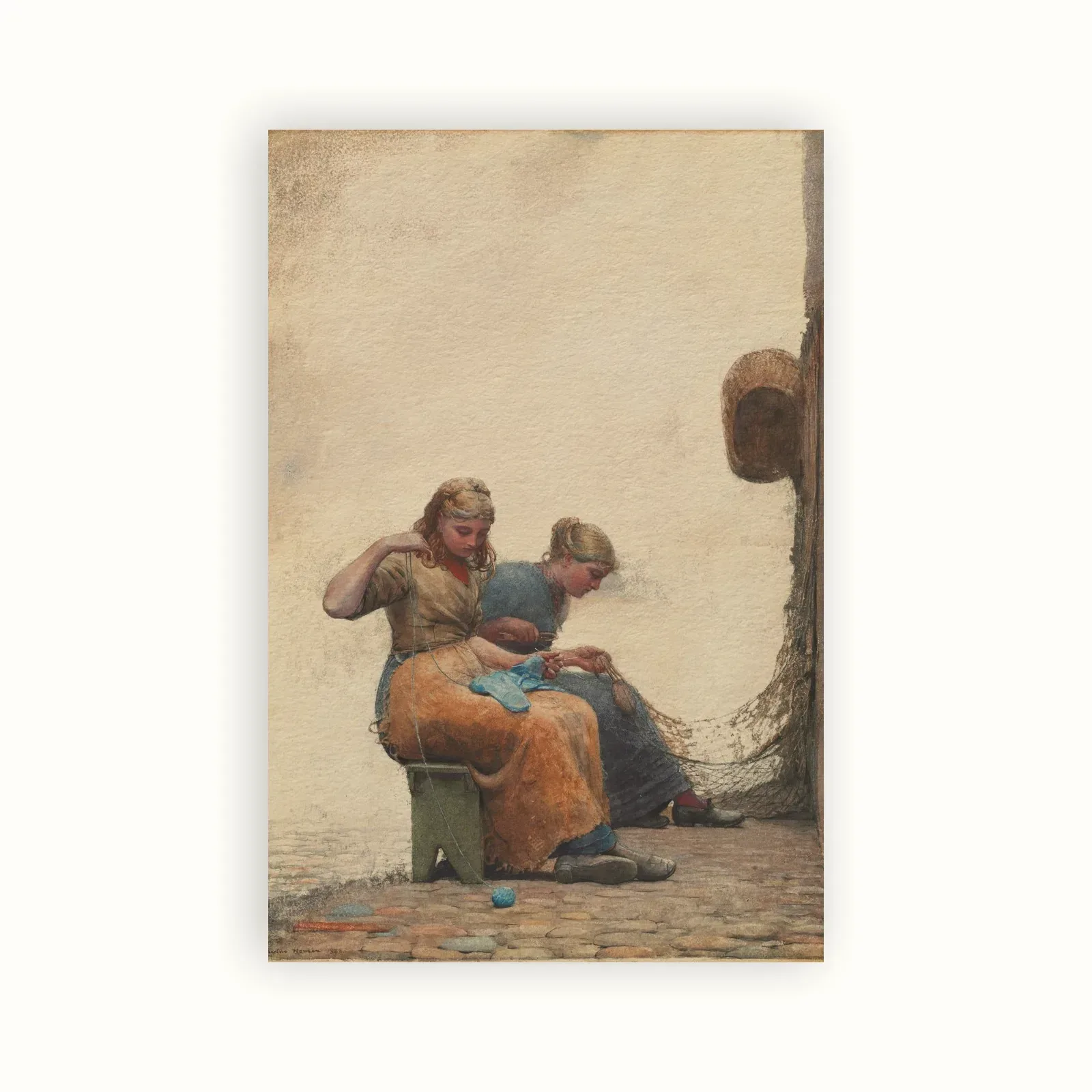 Mending the Nets by Winslow Homer, 1882: as a fine art print