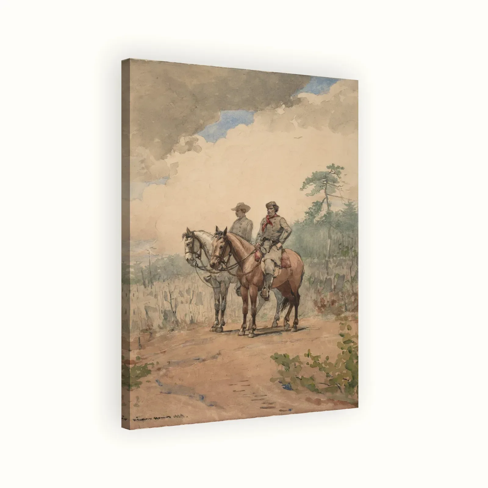 Two Scouts by Winslow Homer, 1887: Stretched canvas