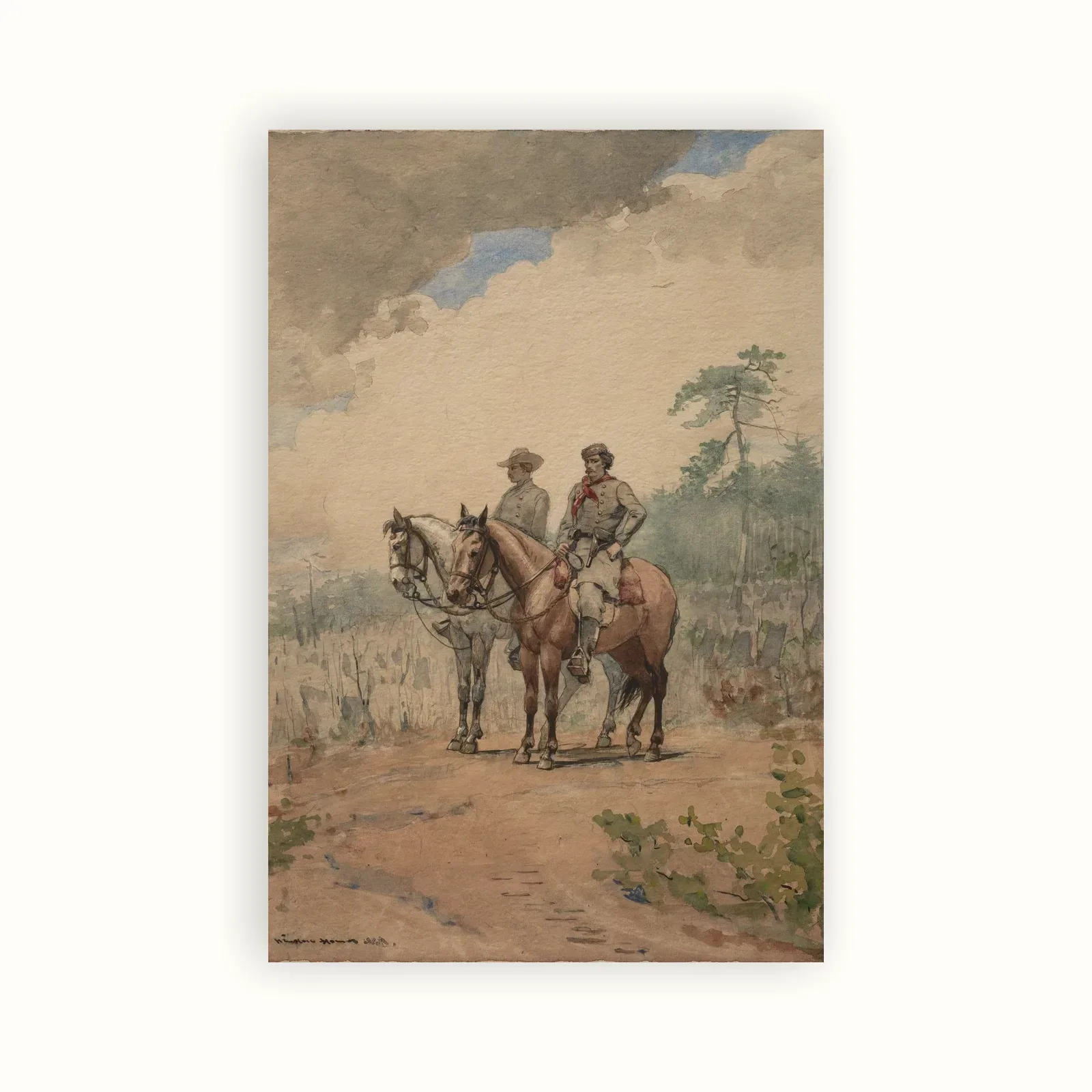 Two Scouts by Winslow Homer, 1887: as a fine art print